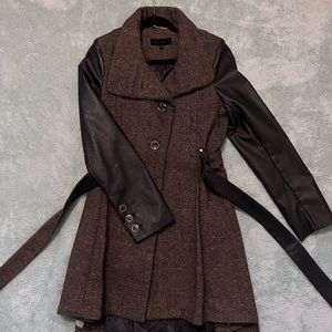 Steve Madden Faux Leather Sleeve Coat